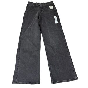 Levi Strauss jeans high rise loose straight black denim size 6 W28